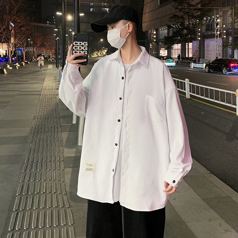 2022 New light core suede Long sleeves Shirt Men's spring autumn season Hong Kong Wind Retro Fashion with Relaxed Handsome Shirt Jacket