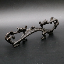 Study four treasures calligraphy and painting supplies exquisite Brass Double Dragon Play Pen Holder pen holder pen holding brush book