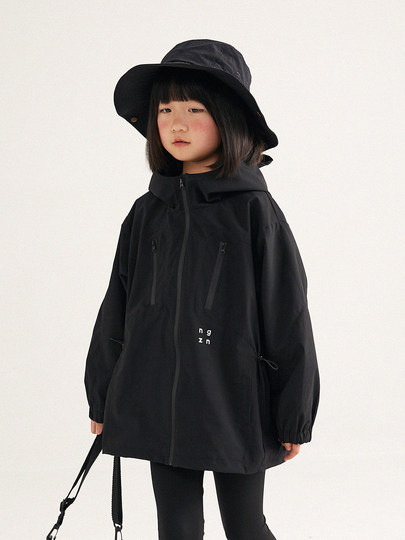 Nngz Spring and Autumn Girls' Parent-Child Windbreaker Jacket, Water-Repellent and Windproof Outdoor Children's Jacket, Versatile Children's Clothing Top