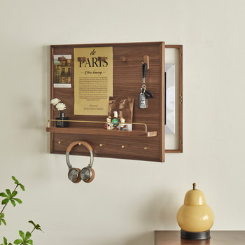 Medieval style electric meter box decorative painting black walnut solid wood 2025 new style modified storage rack switch box creative blocking