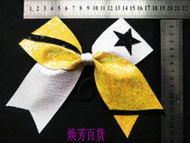 Flower ball cheerleading aerobics sports games dance competition bow headwear hair accessories five-star shiny film Head Flower