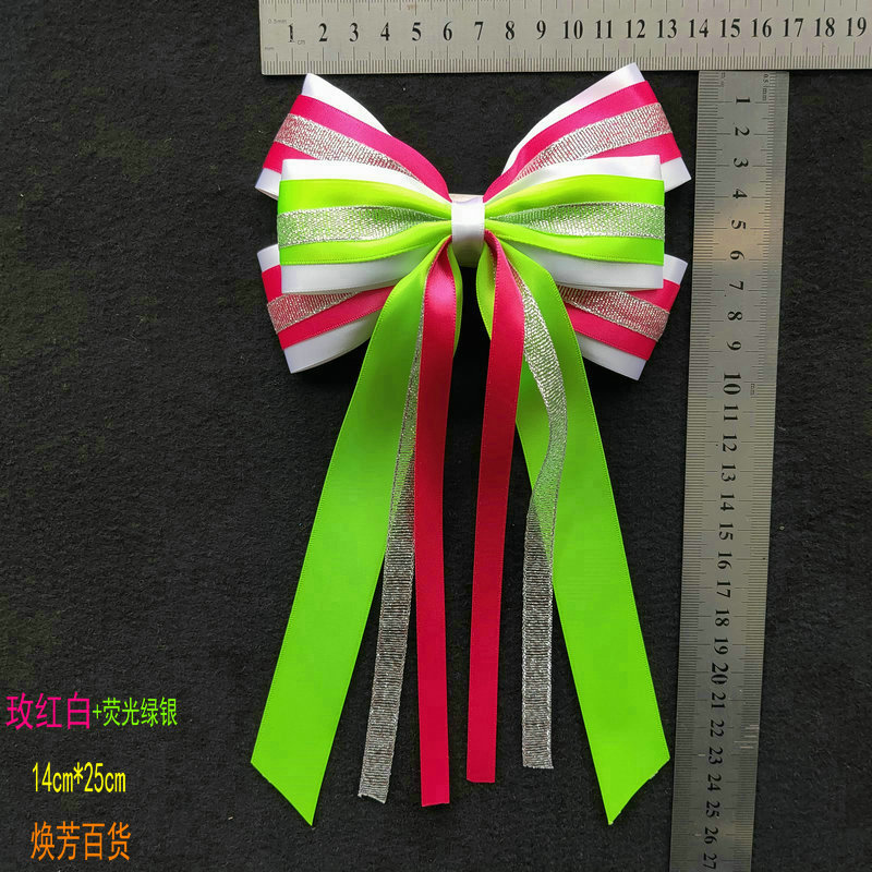 Cheerleading fitness playground Dancing Competition Butterfly Knots Hair Accessories Hair Clip Hair Clip Hair clip Pink Fluorescent Green