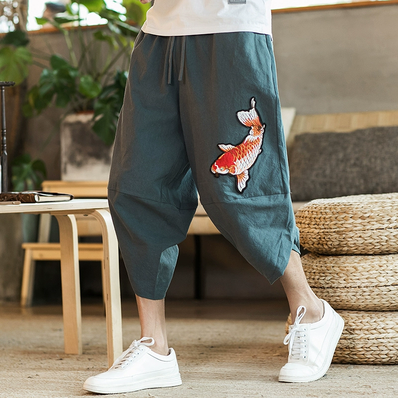 Quần short nam triều Thái Lan cộng với chất béo cộng với size quần béo mùa hè cạp cao quần ống rộng ống rộng quần đi biển - Quần short