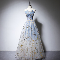 Evening dress 2021 new female banquet high-end elegance annual meeting birthday performance host dress skirt long