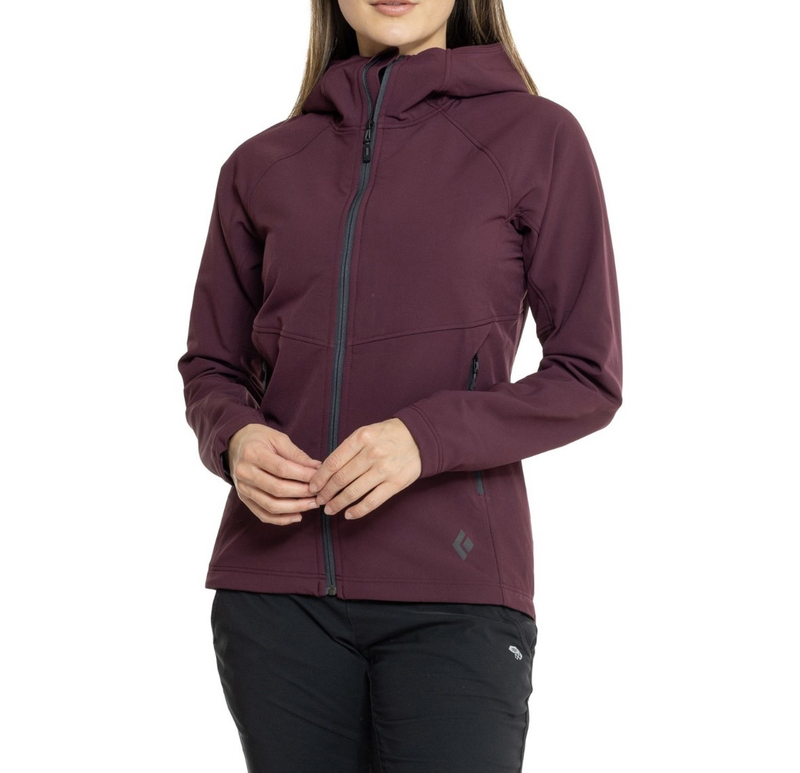Spot Black Diamond Element Hoody Women's Hooded Velvet Windproof Warm Water-Repellent Soft Shell