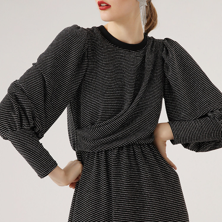 MAGGIEMA Ma Qian original design women's dress round collar retro-base collection waist silver silk in long version of the 210D