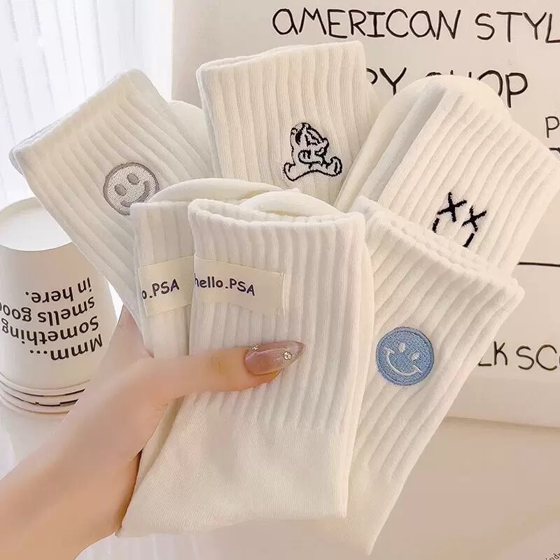 White Cute Socks for Women, Mid-Calf Cotton Sports Socks, Pure Cotton for Girls, Summer Thin New Style Long Socks, Spring and Autumn Cotton Socks White Cute Socks for Women, Mid-Calf Cotton Sports Socks, Pure Cotton for Girls, Summer Thin New Style Long Socks, Spring and Autumn Cotton Socks
