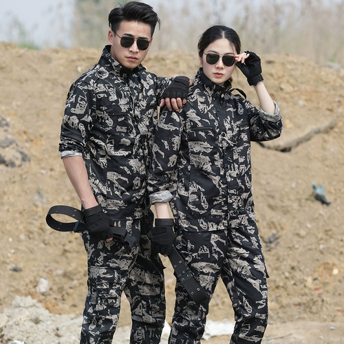 Мужской летний тонкий камуфляжный износостойкий комбинезон, большой размер