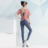 Спортивный элитный комплект, сексуальная одежда для йоги для спортзала, для бега, короткий рукав, свободный крой, популярно в интернете