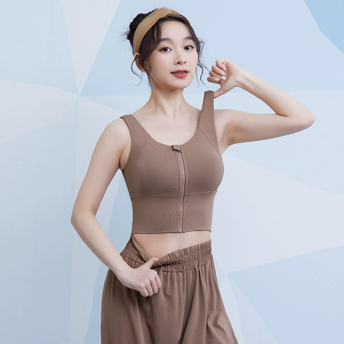 Спортивный бюстгальтер, противоударное поддерживающее нижнее белье, одежда для йоги с молнией, высокопрочный бюстгалтер для спортзала, для бега