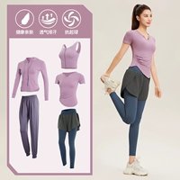 [Короткий -Sleeved] светло -фиолетовый+темно -серого синего пяти пять -штук TC58741