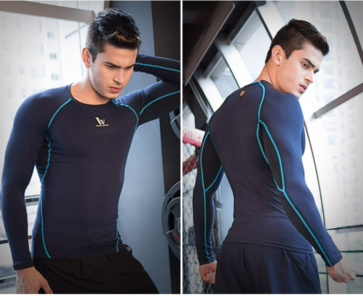 Tenue de sport homme VANSYDICAL Toutes les saisons de AWCXJSY à manches longues en spandex - Ref 473584 Image 31