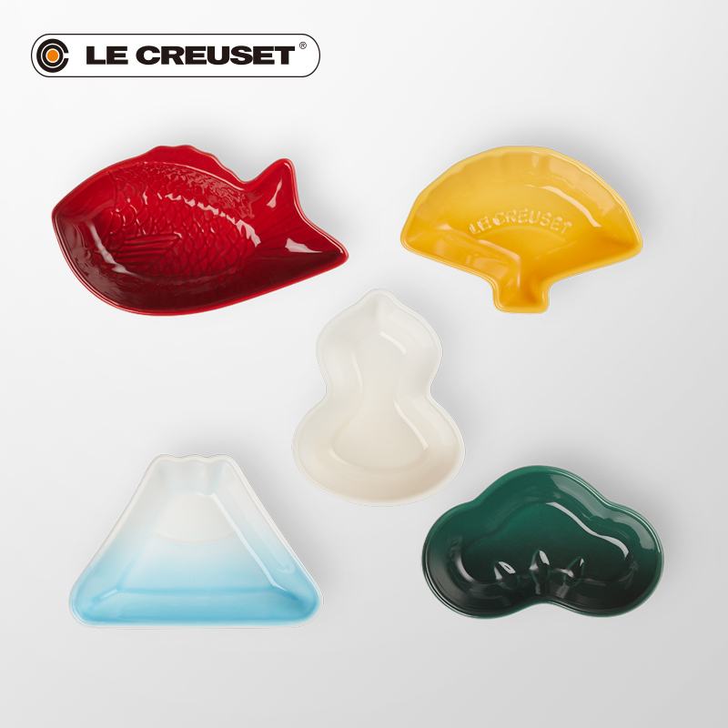 France 's LE CREUSET cool color stoneware lucky figure mini sauce dish 5 sets of household sauce product
