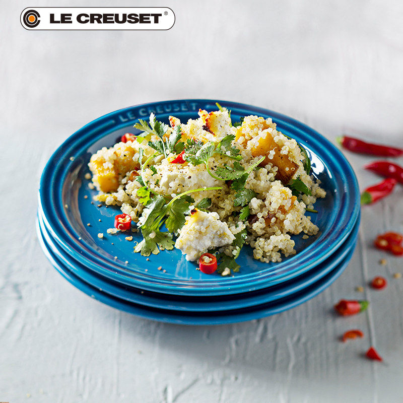 France 's LE CREUSET cool color stoneware circular plate of 23 cm colored tableware household food dish multi - color optional