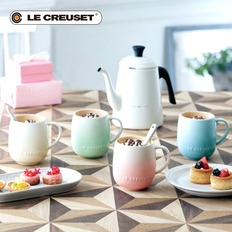 France 's LE CREUSET cool color stoneware 380 ml of u - shaped mark cup fat cup