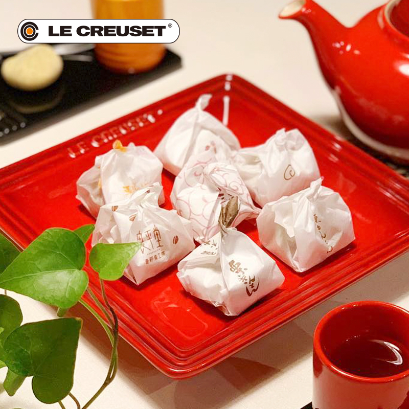 France 's LE CREUSET cool color stoneware 16 cm square plate, hot and cold food sushi rice, Japan and South Chesapeake