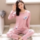 Bộ đồ ngủ cotton mùa xuân và mùa thu cho nữ đồ bộ pijama nữ lụa