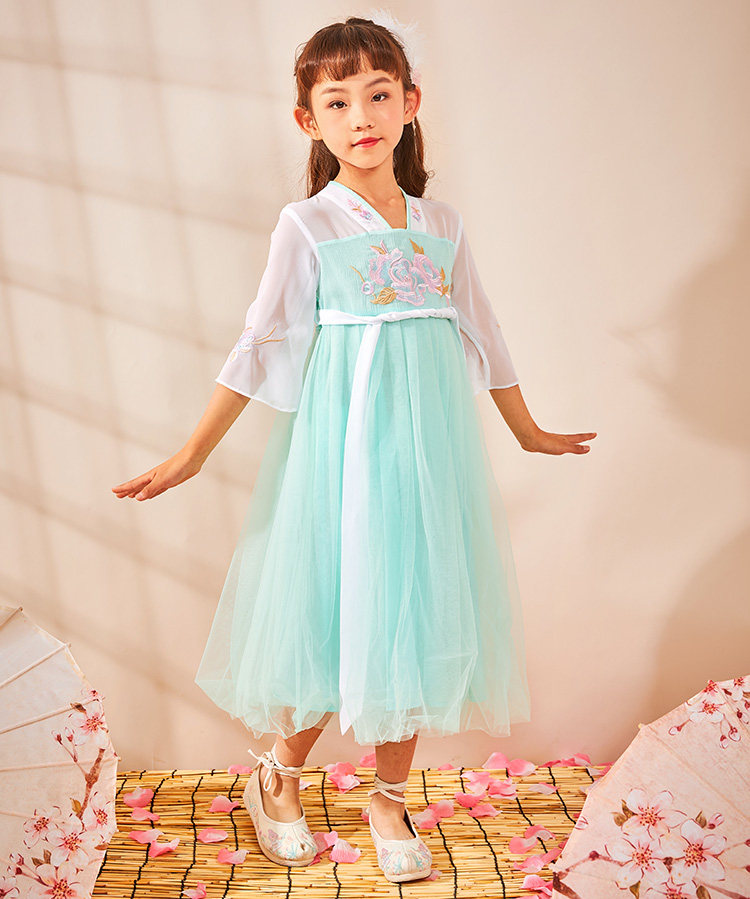 水孩儿 女童汉服中国风刺绣长裙 天猫优惠券折后￥139包邮（￥249-130）105~170cm码2色可选