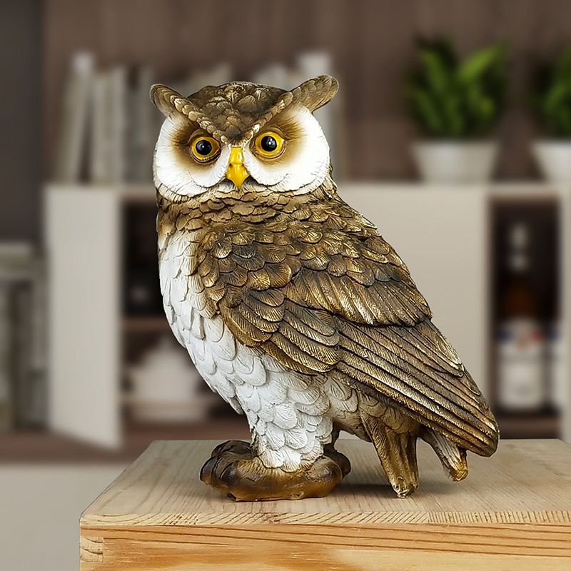 Resin Artificial Owl Ornaments for Living Room Home Tv Cabinet Wine Cabinet Desktop Decoration Cute Animal Bird Crafts