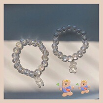 Korean version of ins girl Heart Bear gummy crystal bracelet student simple personality couple best friend gift tide hand decoration