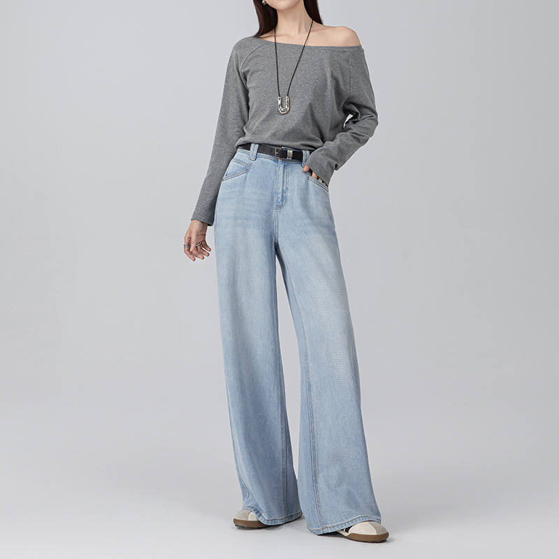 26 Early Autumn Women's Jeans, Heavyweight Tencel Texture, Women's Denim Wide-Leg Pants, High-Waisted Floor-Length Pants 8173 26 Early Autumn Women's Jeans, Heavyweight Tencel Texture, Women's Denim Wide-Leg Pants, High-Waisted Floor-Length Pants 8173
