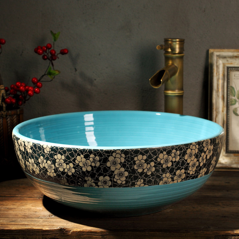 Terrace Basin Wash Basin Home Balcony Small Size Washout Terrace Basin Ceramic Art Basin Mini Single Sink Small face basin