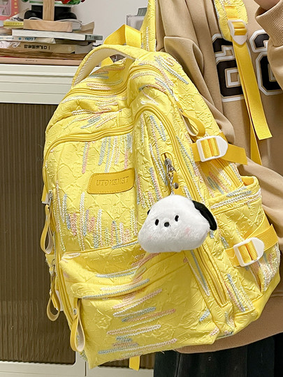 日系高颜值书包初中女生高中大学生大容量上课双肩包百搭旅游背包