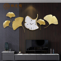Maple Lan love ginkgo leaf clock clock living room home fashion mute simple creative quartz clock light luxury personality