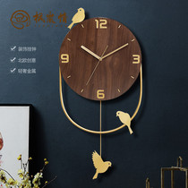 Maple Lan love European style clock bird swing wall clock living room home fashion quartz clock Net red silent personality clock