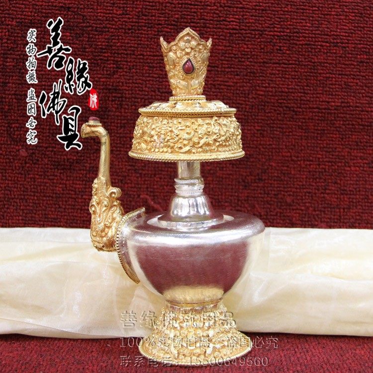 Imported Nepal boutique Buddhist hall for pint red copper full-lau Golden Wine barbeet Kettle Water Purification Bottle high 24cm