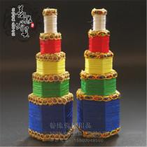Eight offering incense pagoda Qinghai Taer Temple Buddhas top eight incense pagoda colorful line fragrant pagoda Buddhist supply height 12cm