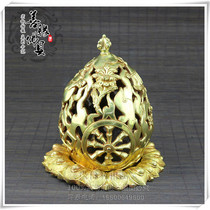 Imported Nepal red copper full-lau gold pure hand made with incense flame style high-end burning incense stove smoked incense stove