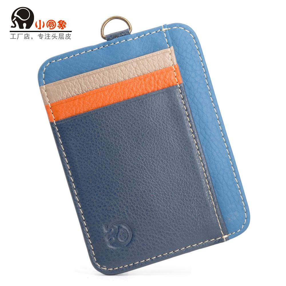 Small round elephant top layer cowhide card holder men's coin purse driver's license bag bank card holder card holder multi-card card holder