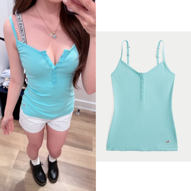 Authentic Purchasing Agent* Hollister Little Seagull Turquoise Lake Blue Pink Striped Logo Henley Tank Top Authentic Purchasing Agent* Hollister Little Seagull Turquoise Lake Blue Pink Striped Logo Henley Tank Top