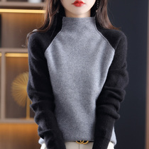 It seems like its all a sudden encounter with the spring new half high round collar collage fashion 100 hitch sweatshirt
