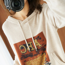 Again one 2021 the 2021 autumn and winter new thin models of the planted grass 100 lap fashion knitted blouse with a cap and coat of clothing