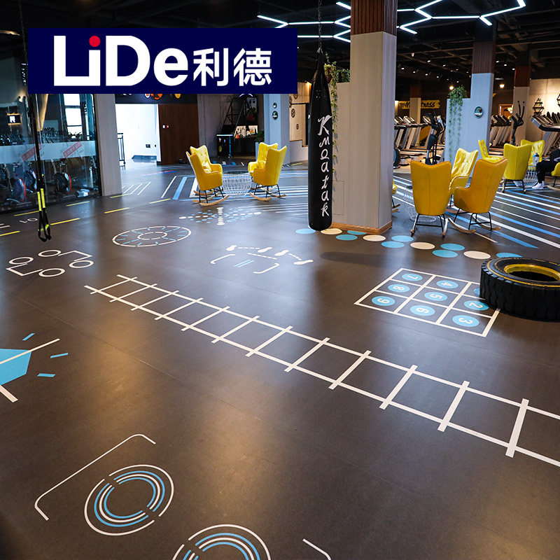Lide Fitness Room Flooring Applic Pvc Sports Flooring Body Suitable Floor Sticker 360 Private Taught Basketball Mall Custom Flooring