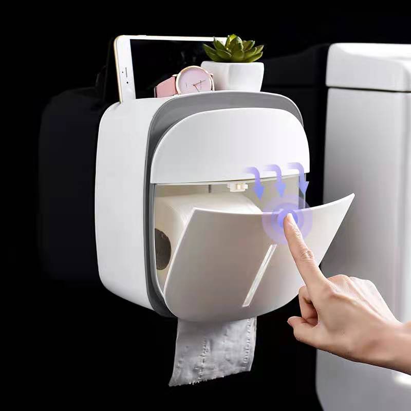 Creative home punch-free waterproof removable toilet paper holder roll toilet paper tube powder room wall-mounted tissue box toilet rack