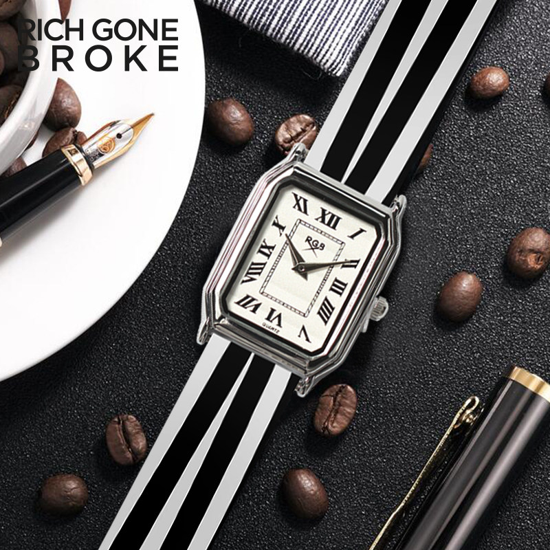双11预告 1日0点限1小时 法国小众品牌 Rich Gone Broke 简约绑带 女式石英手表 ￥265包邮不含税（限前1小时）