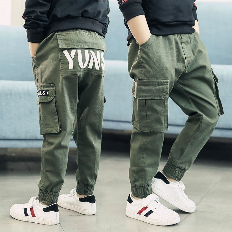 Children's overalls boys trousers 2021 new children's pants casual pants big boys boys spring and autumn handsome