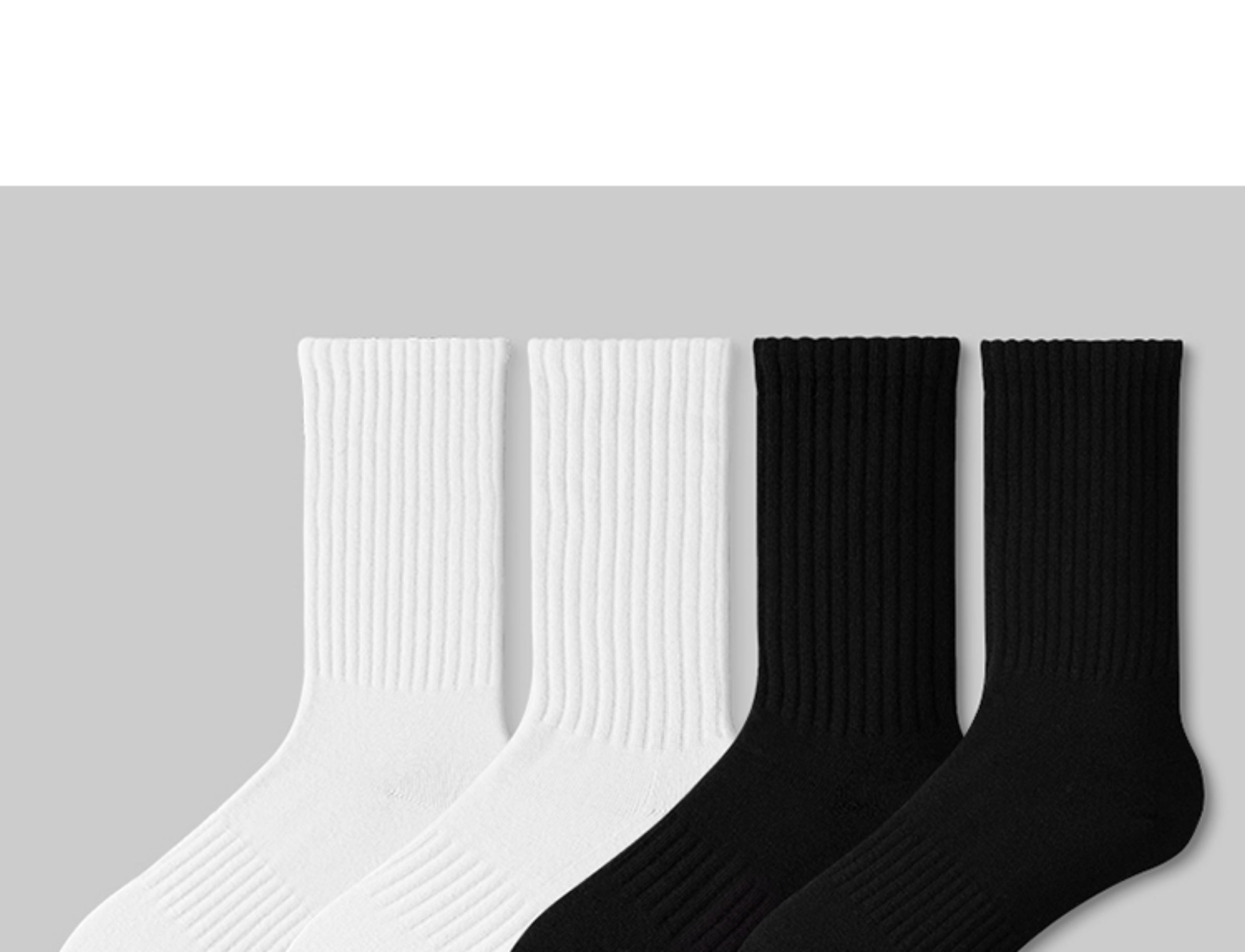 Zimo Socks Men's Badminton Socks Long White Mid-Calf Summer Thin Pure Cotton Yarn Towel Bottom Sports Sweat-Absorbent — تصویر 1