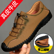The official website red dragonfly mens leisure leather male leather 2021 new trend mens shoes in autumn and round head