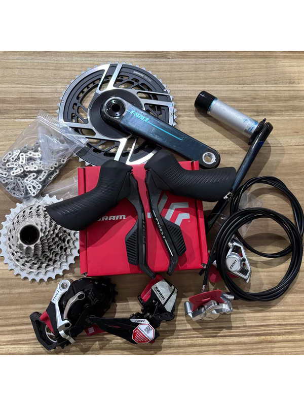 New Sram Red E1 Axs 12-Speed Groupset with Manual Shifters, Caliper Brakes, Electronic Components, and Power Meter Kit