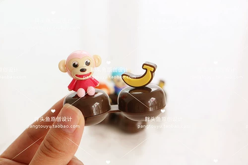 2020 Новая кайда контактная линза коробка красивая зрачка, маленькая обезьяна нано -нано антибактериальная двойная коробка с двойной коробкой, обезьяна, обезьяна