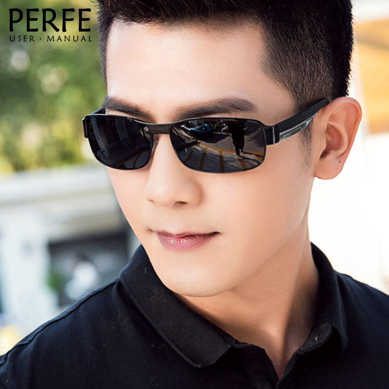 Day and night Dual-purpose polarized sun glasses Men's sunglasses light-sensitive discoloration night-vision goggles driving special driver driving mirror tide