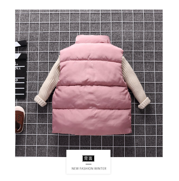 Mùa đông 2018 trẻ em mới xuống áo vest cotton dày vai bé trai bên ngoài mặc vest bé gái trong mùa lớn áo khoác ba lỗ có mũ bé gái