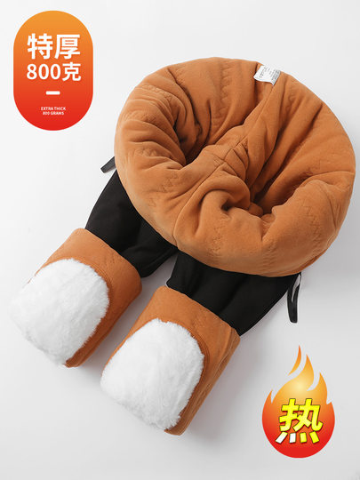 Fleece-Lined Leggings for Women, Autumn and Winter Outerwear, Camel Wool Cotton Pants, 2025 New Style, Thickened Pants for Northeast, Black Thermal Pants