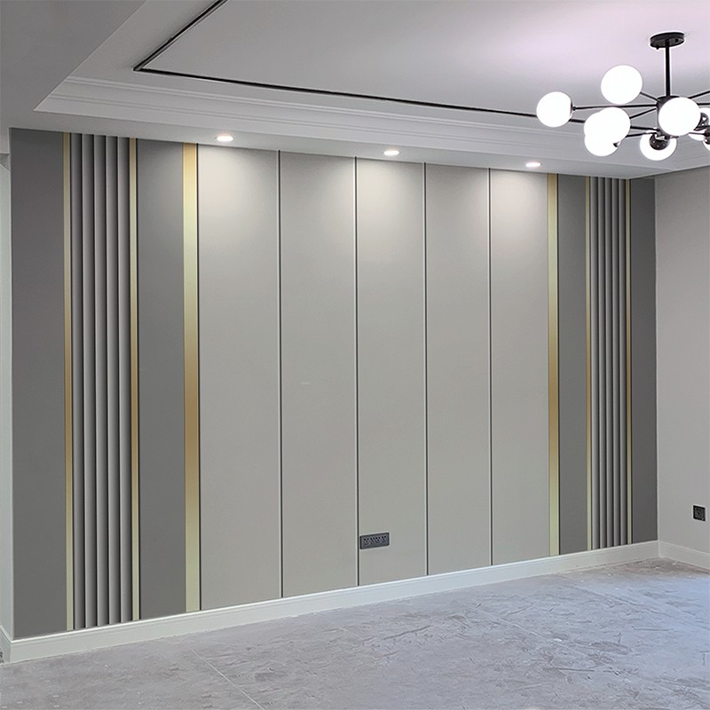 Bamboo-wood fiber protective wall panel TV background wall decoration 2022 new Nordic bedroom living room minimalist integrated wall panel