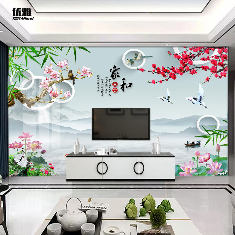 Bamboo Wood Fiber Integrated Wall Panel TV Background Wall Panel Chinese Style Home and Film and TV Wall Decorative Panels Living-room Protective Wall Panel