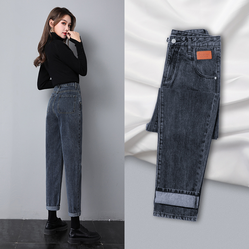 Harlan jeans women summer 2022 new high waist thin loose straight straight rolled radish daddy pants women spring and autumn